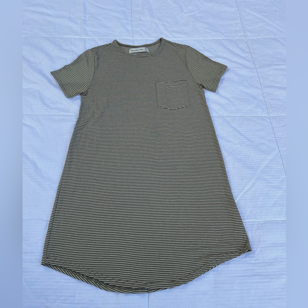 Abercrombie & Fitch Super Soft T Shit Dress striped olive green